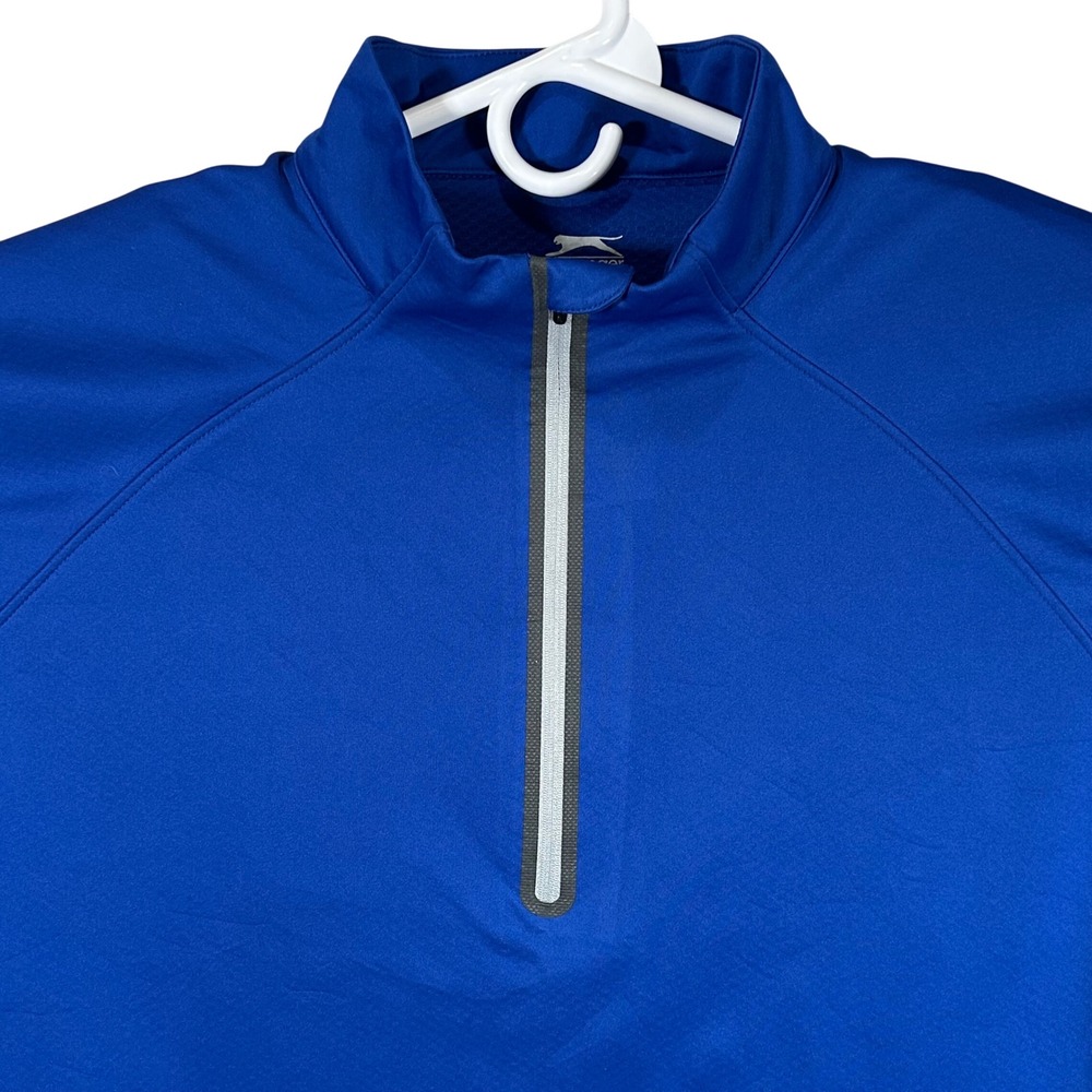 Slazenger Golf Mens XL Royal Blue Quarter Zip‎ Pullover Mock Neck Athletic Shirt